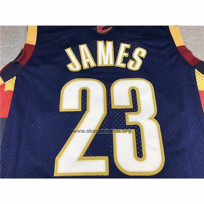 Camiseta Cleveland Cavaliers LeBron James NO 23 Mitchell & Ness 2008-09 Azul